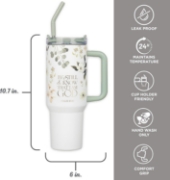 Imagen de Be Still Teal Meadow 40 Oz Tumbler with Reusable Straw - Psalm 46:10