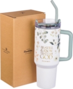 Imagen de Be Still Teal Meadow 40 Oz Tumbler with Reusable Straw - Psalm 46:10