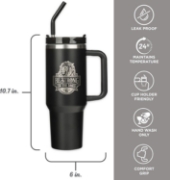 Imagen de Be Strong in the Lord Black 40 Oz Tumbler with Reusable Straw - Ephesians 6:10