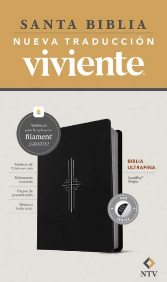 Imagen de Biblia ultrafina NTV, con Filament (SentiPiel, Negro, Indice, Letra Roja)