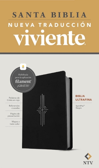 Imagen de Biblia ultrafina NTV, con Filament (SentiPiel, Negro, Letra Roja)