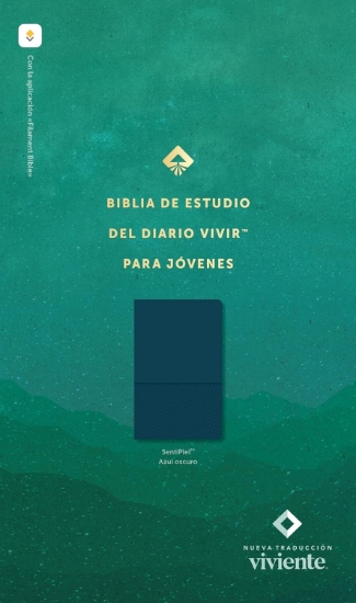 Imagen de Biblia de estudio del diario vivir para jovenes NTV con Filament (SentiPiel, Azul oscuro, Letra Roja)