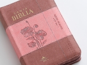 Imagen de Biblia RVR1960 Portatil Letra Grande - Coral/Rosa 