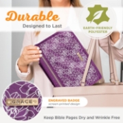 Imagen de Funda organizadora de tres pliegues para Biblia Grace Purple