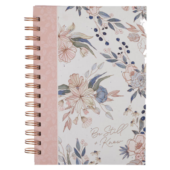 Imagen de Be Still and Know Pink Floral Spiral Journal - Psalm 46:10