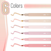 Imagen de Aesthetic Highlighters, 6 pcs, Chisel Tip, Vintage Colors, No Bleed Bible Highlighter Pastel