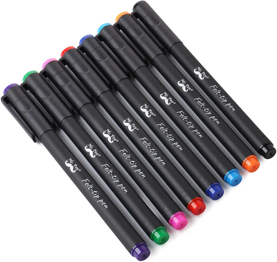 Imagen de Felt Tip Pens, Pens Fine Point, Pack of 8, Fast Dry, No Smear, Colored Pens