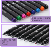 Imagen de Felt Tip Pens, Pens Fine Point, Pack of 8, Fast Dry, No Smear, Colored Pens