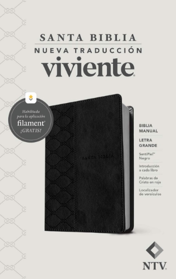 Imagen de Biblia manual NTV, letra grande con Filament (SentiPiel, Negro, Letra Roja)