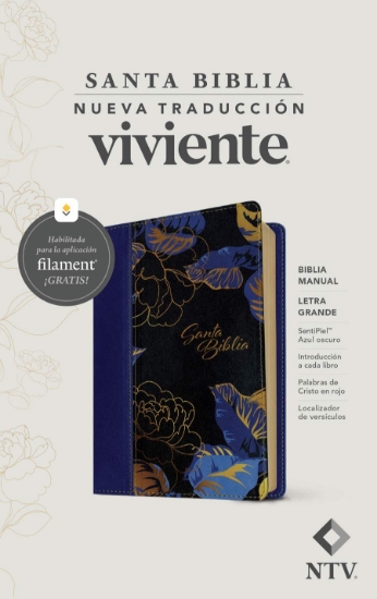 Imagen de Biblia manual NTV, letra grande con Filament (SentiPiel, Azul oscuro, Letra Roja)