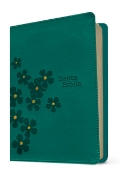Imagen de Biblia compacta NTV, letra gigante con Filament (SentiPiel, Turquesa floral, Letra Roja)