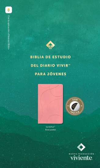 Imagen de Biblia de estudio del diario vivir para jovenes NTV con Filament (SentiPiel, Rosa pastel, Letra Roja, Con índice)