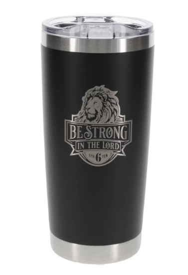 Imagen de Be Strong in the Lord Black Stainless Steel Mug - Ephesians 6:10
