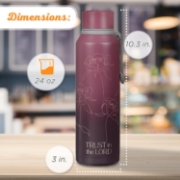 Imagen de Trust in the Lord Plum Floral Stainless Steel Water Bottle - Proverbs 3:5