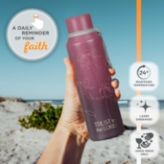Imagen de Trust in the Lord Plum Floral Stainless Steel Water Bottle - Proverbs 3:5