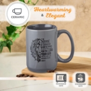 Imagen de Be Strong Lion Gray Coffee Mug - Joshua 1:9