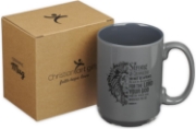 Imagen de Be Strong Lion Gray Coffee Mug - Joshua 1:9