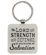 Imagen de Strength and Defense Lion Silver Metal Keychain - Exodus 15:2