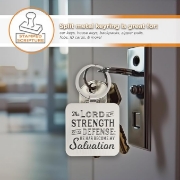 Imagen de Strength and Defense Lion Silver Metal Keychain - Exodus 15:2