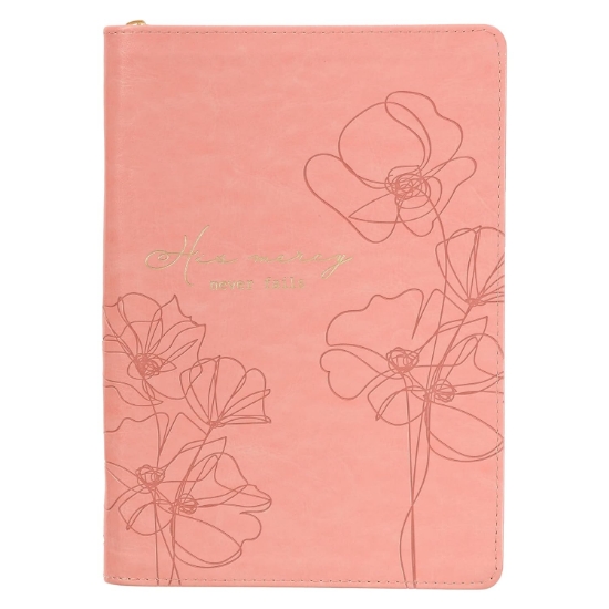 Imagen de Mercy Blossom Pink Faux Leather Journal with Zipper Closure