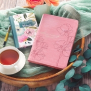 Imagen de Mercy Blossom Pink Faux Leather Journal with Zipper Closure