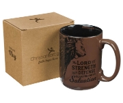 Imagen de The Lord is My Strength Walnut-Brown Ceramic Coffee Mug - Exodus 15:2