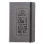 Imagen de Be Strong Hardcover Faux Leather Notebook with Elastic Closure - Joshua 1:9