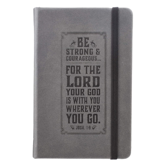 Imagen de Be Strong Hardcover Faux Leather Notebook with Elastic Closure - Joshua 1:9