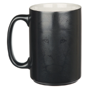 Imagen de Strong and Courageous Black Lion Ceramic Coffee Mug - Joshua 1:9