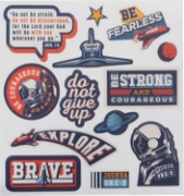 Imagen de Strong and Courageous Blue Stainless Steel Water Bottle - Joshua 1:9