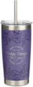 Imagen de Noble Things Lavender Floral Stainless Steel Tumbler - Proverbs 31:29