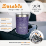 Imagen de Noble Things Lavender Floral Stainless Steel Tumbler - Proverbs 31:29