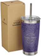 Imagen de Noble Things Lavender Floral Stainless Steel Tumbler - Proverbs 31:29
