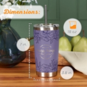 Imagen de Noble Things Lavender Floral Stainless Steel Tumbler - Proverbs 31:29