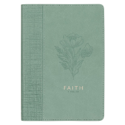 Imagen de Faith Teal Floral Faux Leather Classic Journal - 2 Corinthians 5:7