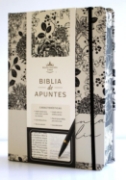 Imagen de Biblia de Apuntes RVR60 Tapa dura, Blanco y negro con flores, cantos pintados