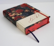 Imagen de Biblia de Apuntes RVR60 Tapa dura, Azul oscuro con flores , cantos pintados