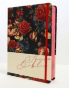 Imagen de Biblia de Apuntes RVR60 Tapa dura, Azul oscuro con flores , cantos pintados