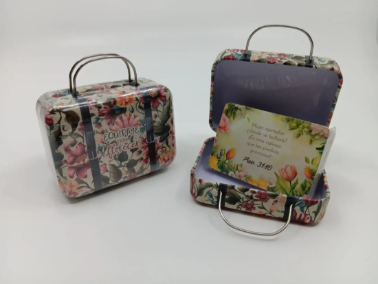 Imagen de Equipaje para florecer - Caja de promesas metálica maleta