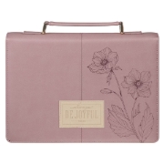Imagen de Always Be Joyful Dusty Mauve Faux Leather Fashion Bible Cover - 1 Thessalonians 5:16