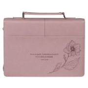 Imagen de Always Be Joyful Dusty Mauve Faux Leather Fashion Bible Cover - 1 Thessalonians 5:16