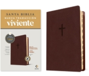 Imagen de Biblia de referencia en la columna central NTV, letra grande 9.5, con Filament (SentiPiel, Café, Índice, Letra Roja)