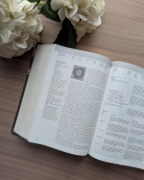 Imagen de Biblia de estudio del diario vivir NTV (SentiPiel, Café/Rosa, Letra Roja)