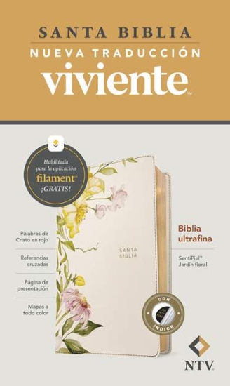 Imagen de Biblia ultrafina NTV, con Filament (SentiPiel, Jardín floral, Letra Roja, Con índice)
