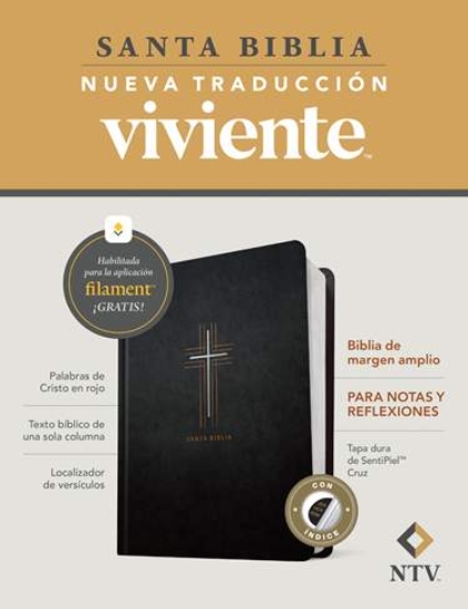 Imagen de Biblia de margen amplio NTV con Filament (Tapa dura, Cruz, Letra Roja, Con Índice)