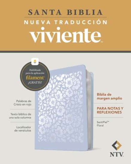 Imagen de Biblia de margen amplio NTV con Filament (SentiPiel, Floral, Letra Roja)