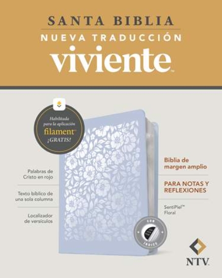Imagen de Biblia de margen amplio NTV con Filament (SentiPiel, Floral, Letra Roja, Con Índice)