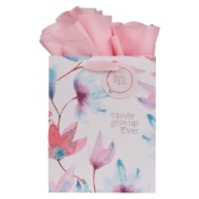 Imagen de Never Give Up Pink Petals Medium Gift Bag