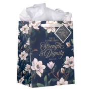 Imagen de Strength and Dignity Blush Magnolia Large Portrait Gift Bag - Proverbs 31:25