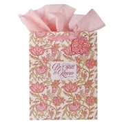 Imagen de Be Still Pink Spring Floral Large Portrait Gift Bag - Psalm 46:10
